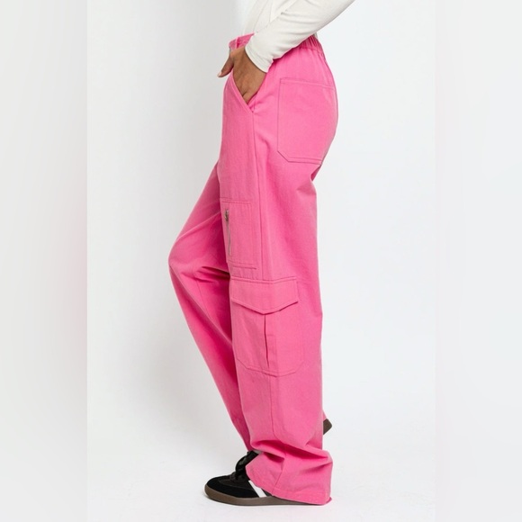 Tasha Apparel High Waisted Wide Leg Cargo Pants with Pockets - Picture 3 of 10